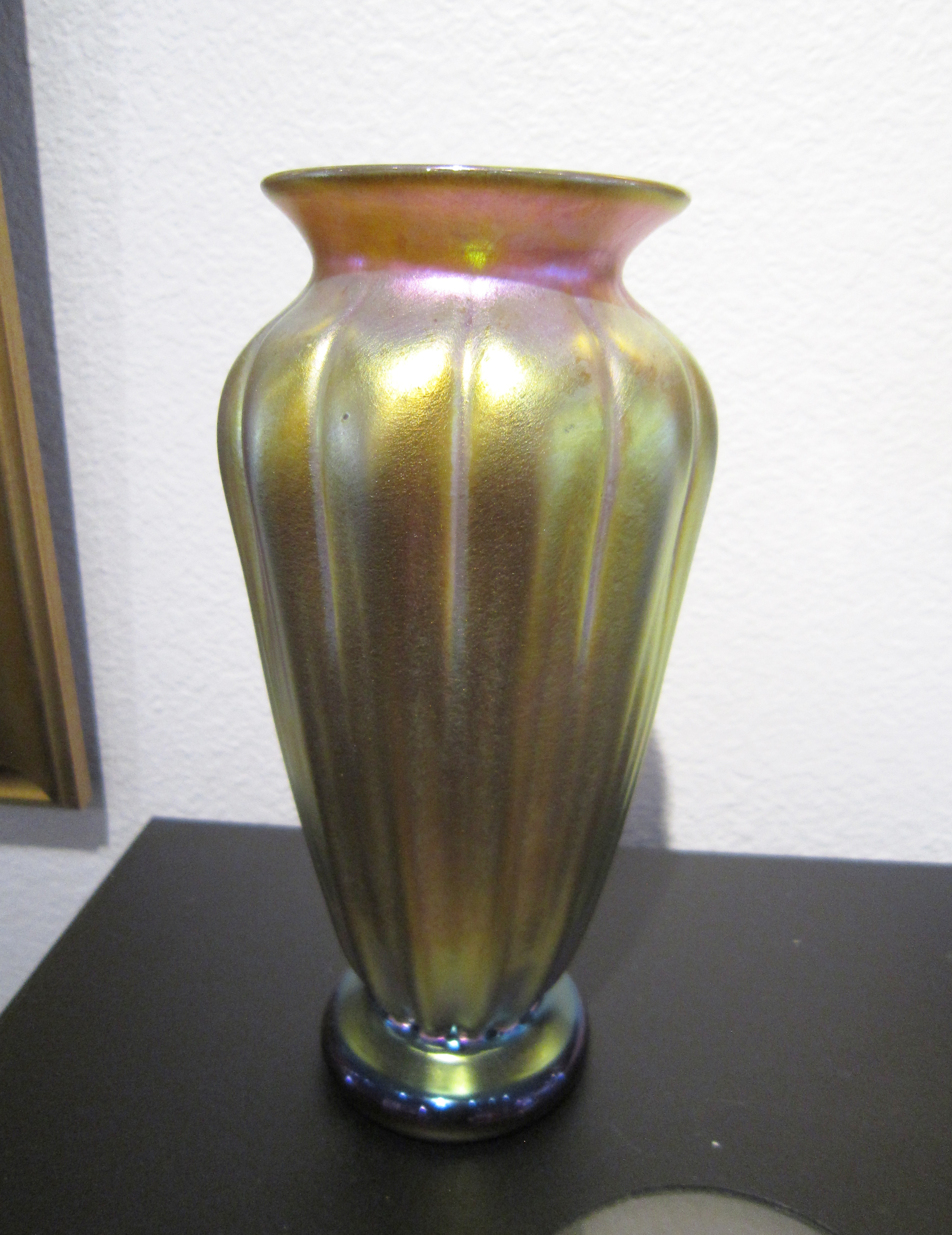 Donald Carlson Gold Lustre Fluted Vase